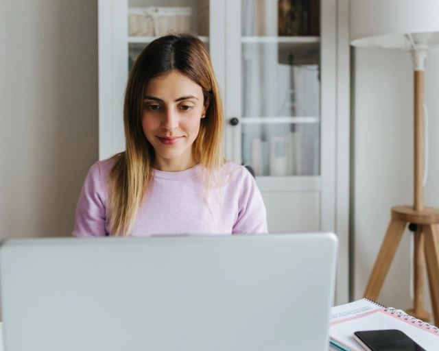 woman on computer