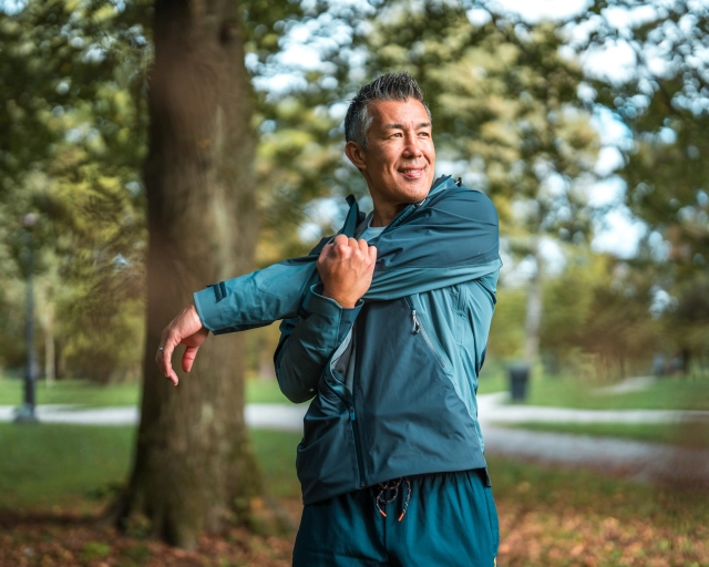 Man exercising in park